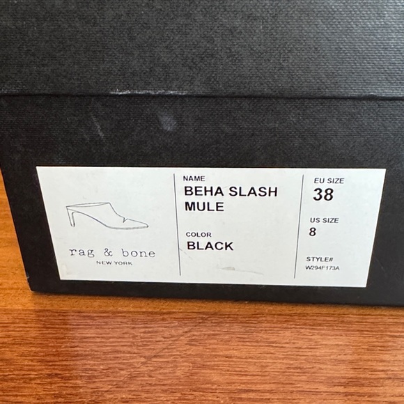 Rag & Bone Sleek Black Leather Mules - Picture 4 of 4